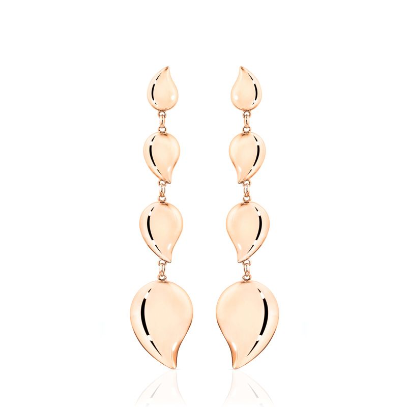 Tamara Comolli Signature Wave Earrings rose gold with 4 drop elements