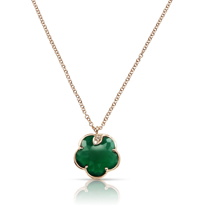 Pasquale Bruni Bon Ton Ton Jolì necklace pink gold and green agate