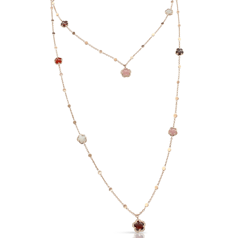 Pasquale Bruni Figlia dei Fiori sautoir in rose gold 18kt with 'Earth gems' and diamonds