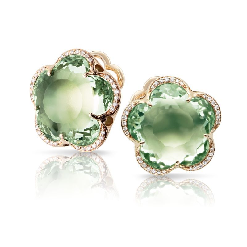 Pasquale Bruni Bon Ton Earrings rose gold with prasiolite and diamonds