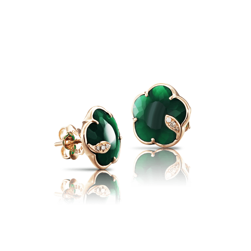 Pasquale Bruni Bon Ton Ton Jolì earrings pink gold and green agate