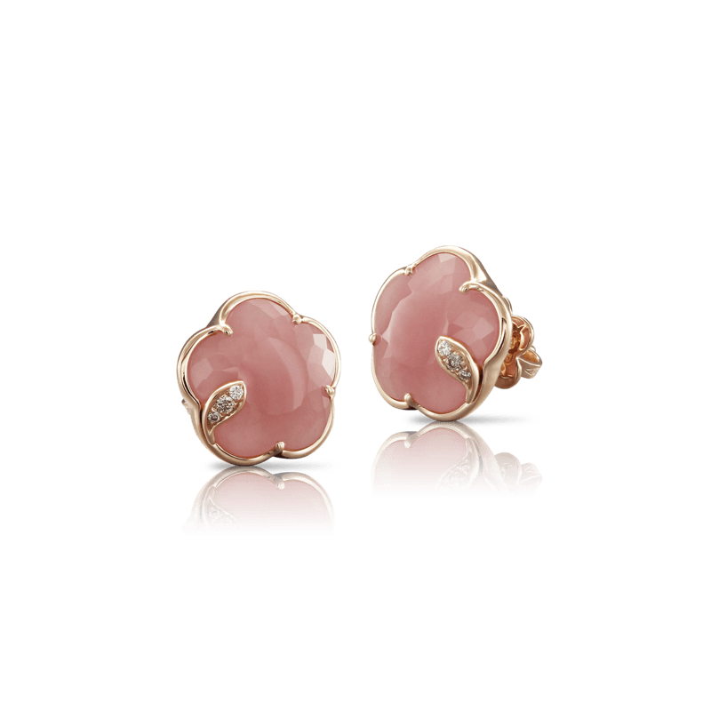 Pasquale Bruni Bon Ton Ton Jolì earrings pink gold and pink chalcedony