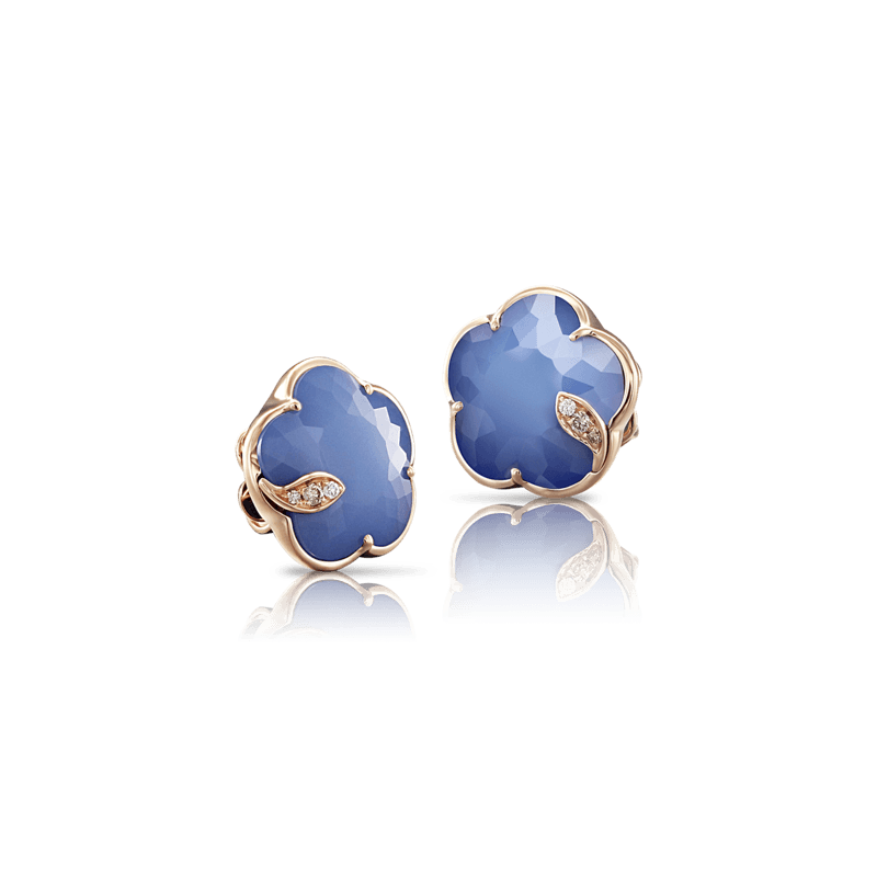 Pasquale Bruni Bon Ton Ton Jolì earrings pink gold and white agate and lapis lazuli doublet