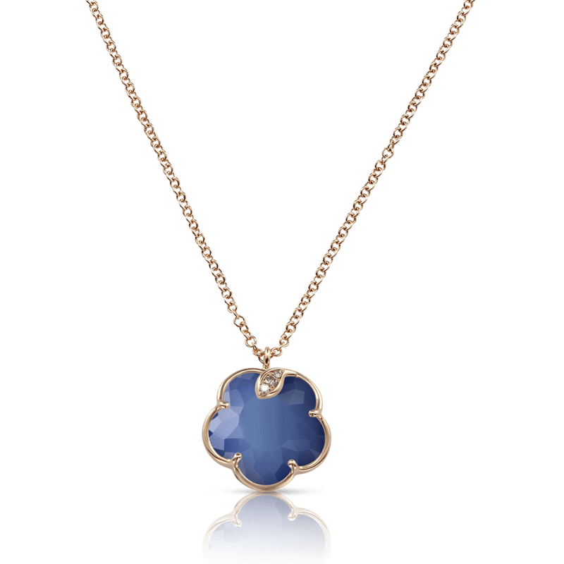 Pasquale Bruni Bon Ton Ton Jolì necklace pink gold and white agate and lapis lazuli doublet