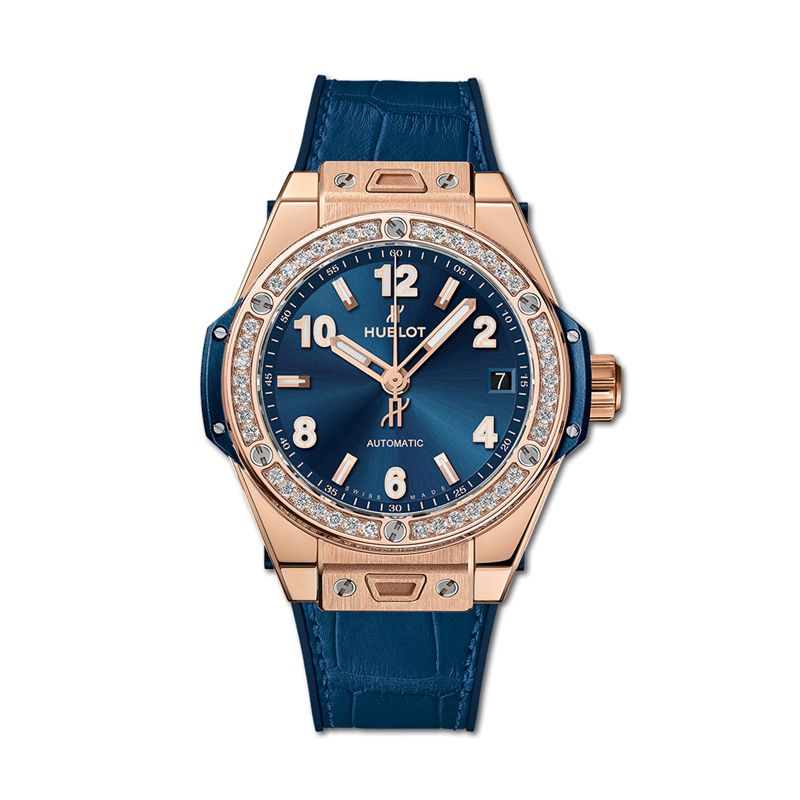 465.OX.7180.LR.1204 | Hublot Big Bang One Click King Gold Blue Diamonds - Webshop