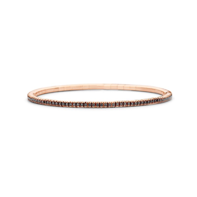 Tennis bracelet Rose Gold Black Diamonds T1