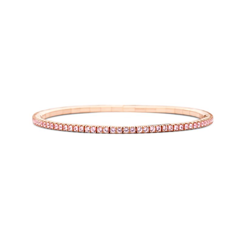 Tennis bracelet Rose Gold Pink Sapphires T2 - Jewelry - Webshop