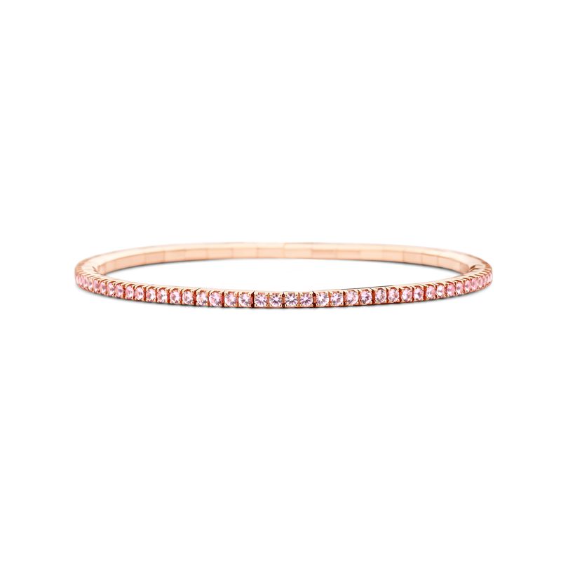 Bracelet tennis Or Rose Saphir Rose T2