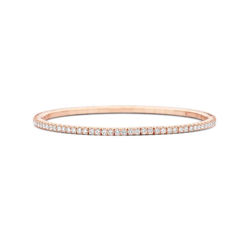 Tennis bracelet Rose Gold White Diamonds T2 - Jewelry - Webshop