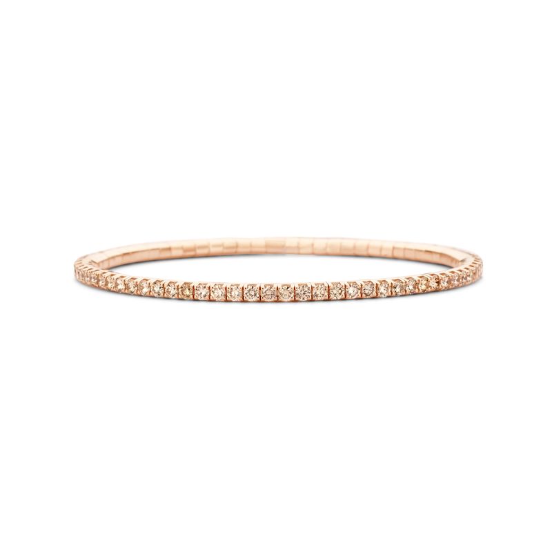 Tennis bracelet Rose Gold Brown Diamonds T3 - Jewelry - Webshop