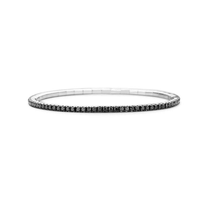 Tennis bracelet White Gold Black Diamonds T3