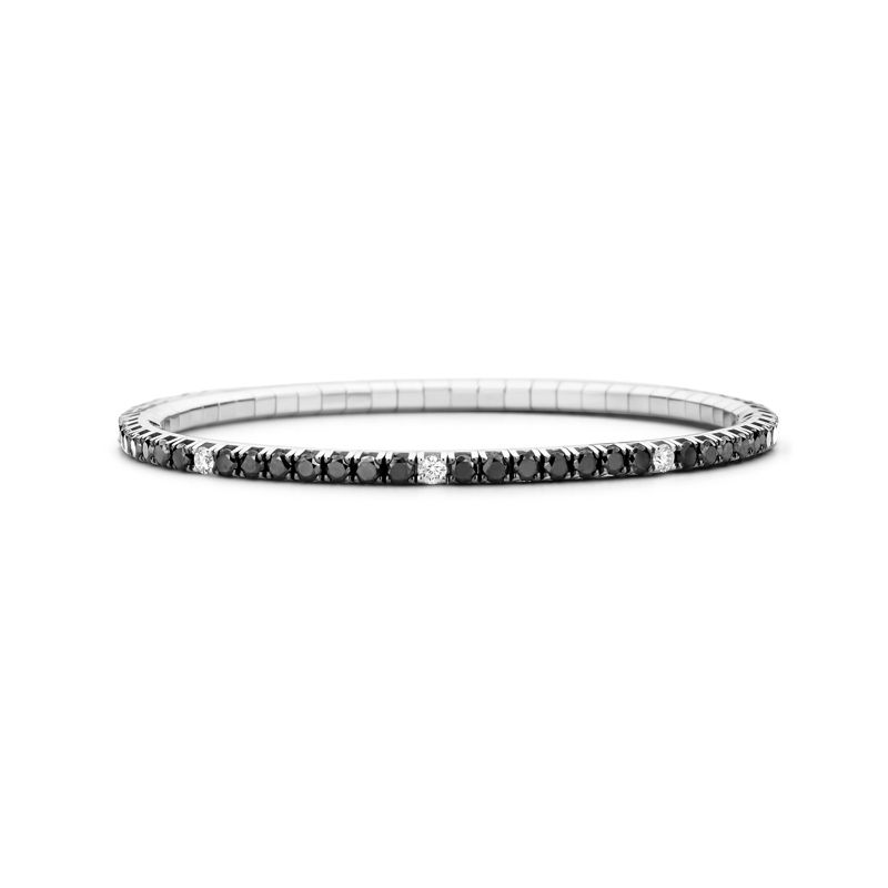 Tennis Bracelet Witgoud Zwarte & Witte Diamant T4