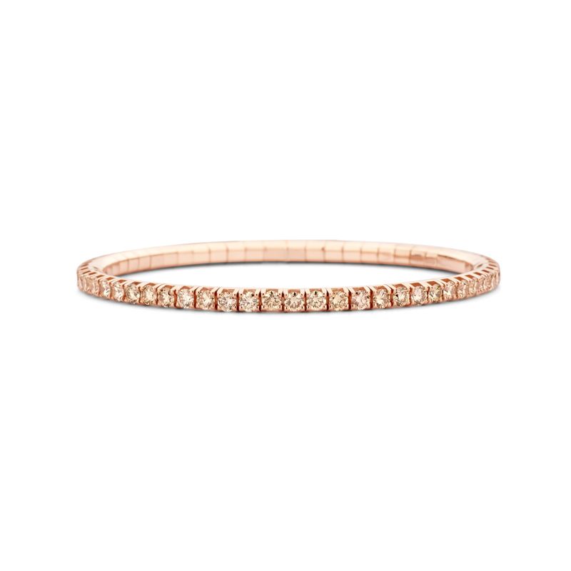 Tennis bracelet Rose Gold Brown Diamonds T5 - Jewelry - Webshop