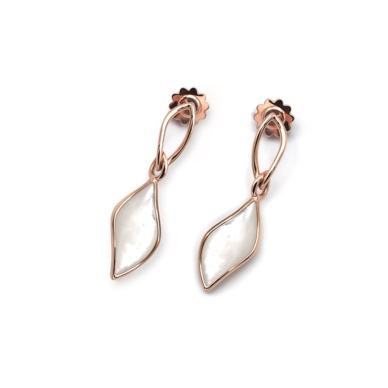 Mattioli Navettes Earrings rose gold with natural Mother of Pearl - Webshop