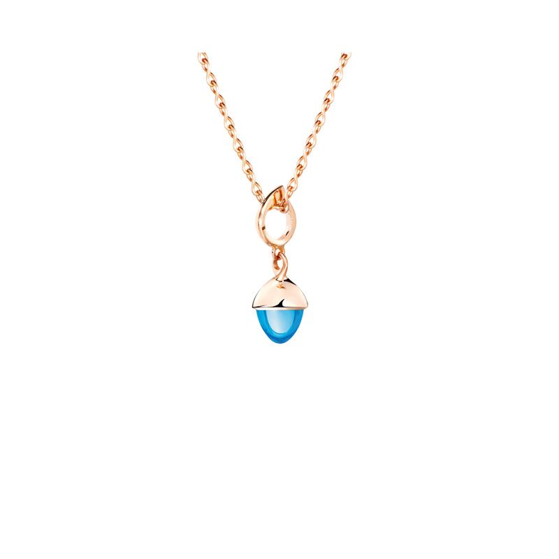 Tamara Comolli Mikado Flamenco Pendant rose gold with Swiss Topaz