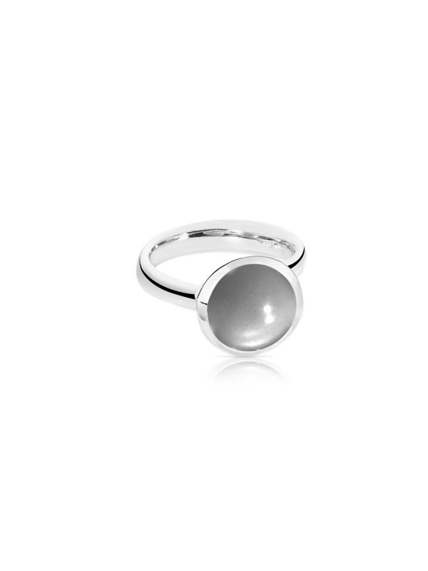 Tamara Comolli Bouton ring large white gold with moonstone