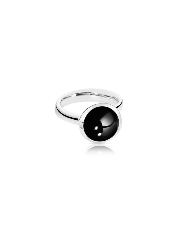 Tamara Comolli Bouton ring large white gold with onyx