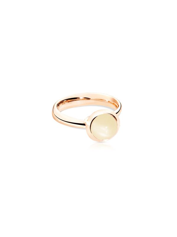 Tamara Comolli Bouton ring small rose gold with moonstone  - Webshop