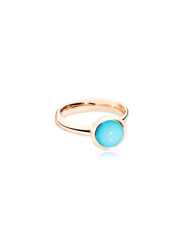 Tamara Comolli Bouton ring small rose gold with moonstone  - Webshop