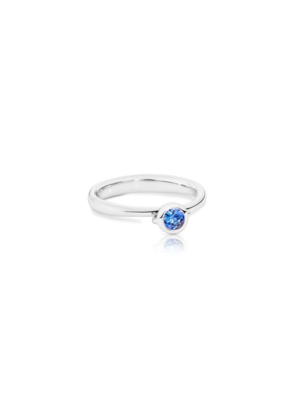 Tamara Comolli Bouton ring solitaire white gold with moonstone