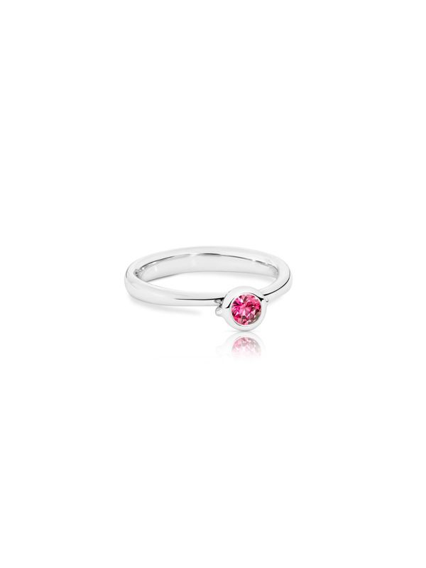 Tamara Comolli Bouton ring solitaire white gold with moonstone - Webshop