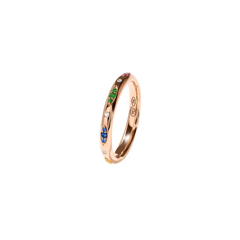 Tamara Comolli Gypsy Ring rose gold with diamonds and sapphire