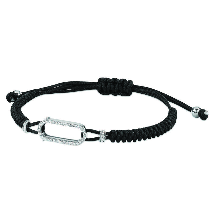 RF Jewels Iconic Motion Textile Diamond Bracelet 3T Or Blanc