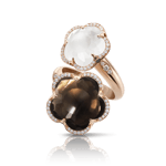 Pasquale Bruni Bon Ton ring pink gold, smoky-milky quartz and diamonds