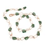 Mattioli Puzzle BIKINI Necklace rose gold with malachite