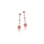 Pasquale Bruni Bon Ton earrings pink gold and deep pink chalcedony and diamonds 11mm